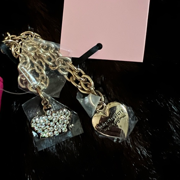 Juicy Couture hot pink wristlet coin purse Brand New wallet heart bling charms - Picture 9 of 10